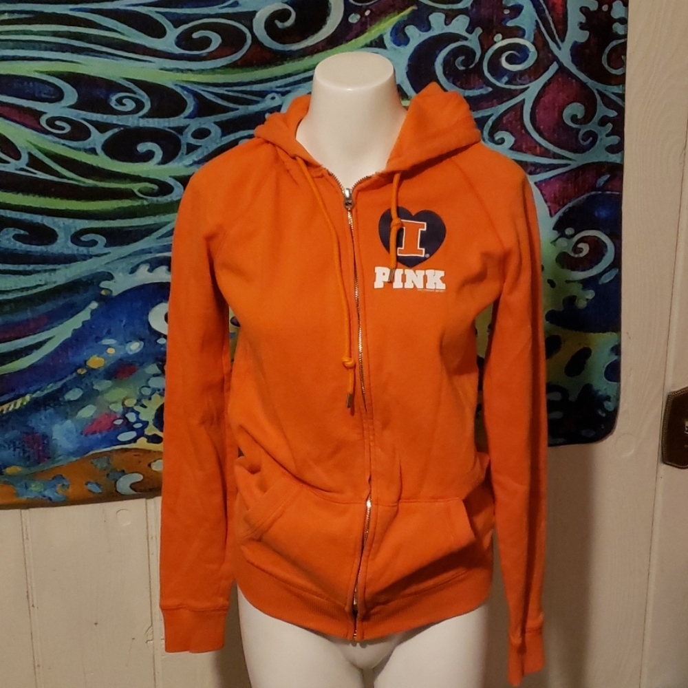 pink victoria secret Illinois hoodie size xs